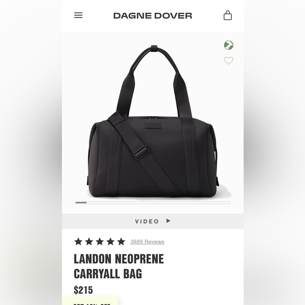 LANDON NEOPRENE CARRYALL BAG - LARGE (ONYX)